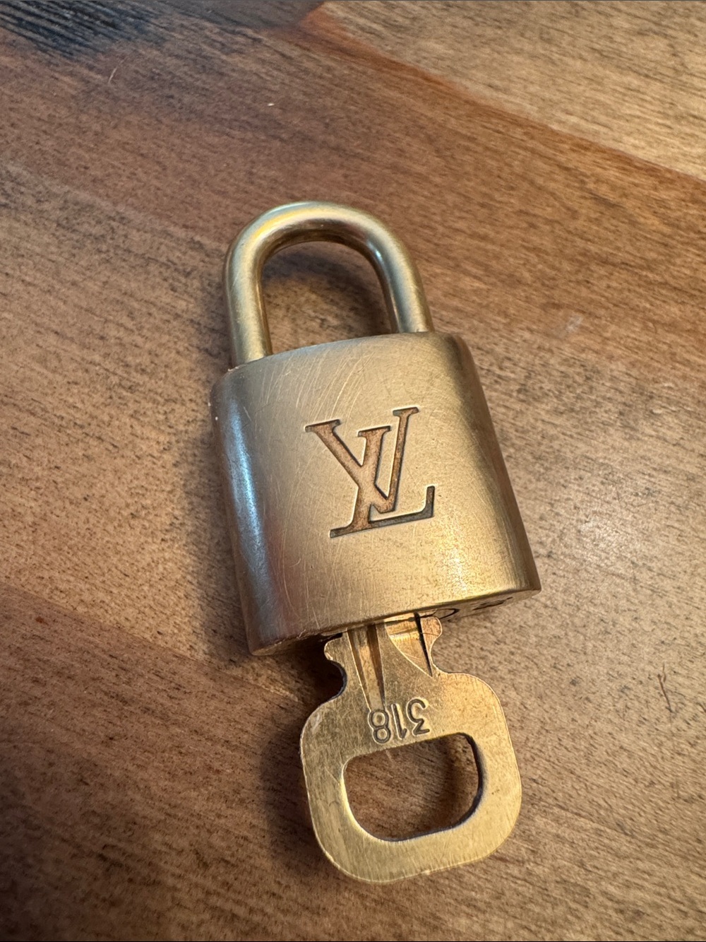 Louis Vuitton Gold-Tone LV Padlock and Key